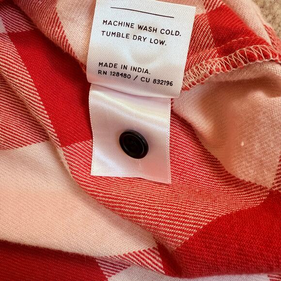 Pact Plaid Cotton Fireside Flannel Button-Down Shirt Womens Medium - Picture 4 of 5
